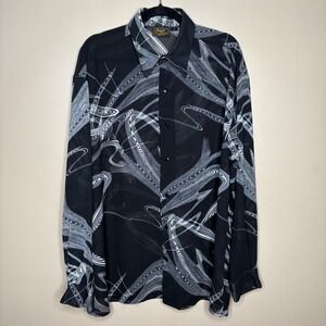 Vintage Monzini Collection Mens Sz Large Button Down Shirt Long Sleeve